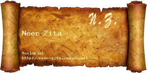Neer Zita névjegykártya